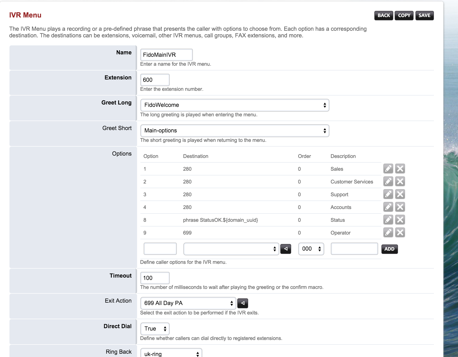 Powerful IVR system built in